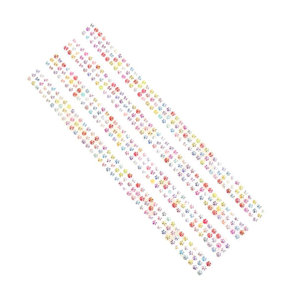 Round Diamond Cut Gemstone Ribbon Sticker, 5mm, Multicolor