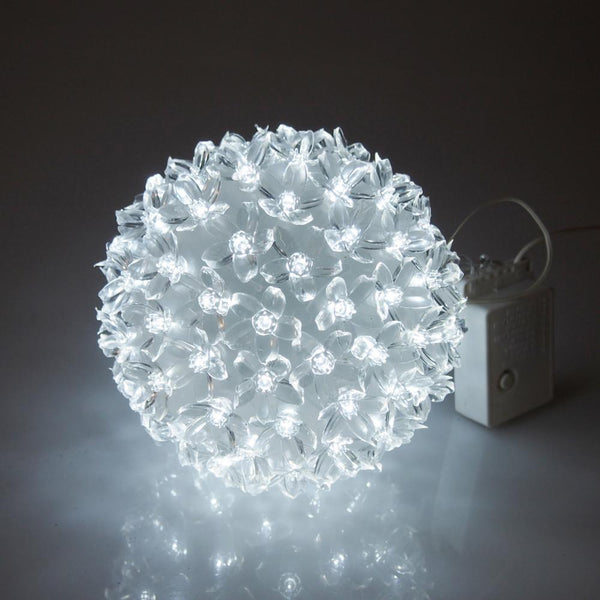 LED Flower Ball Light, White, 5-inch, 100 LED