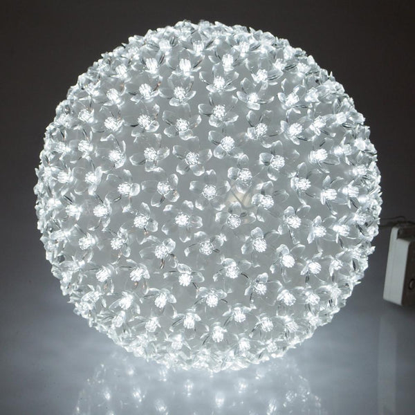 LED Flower Ball Light, White, 9-inch, 300 LED