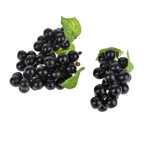 Artificial Decorative Grapes Bunch, 4-Inch, 12-Piece, Black