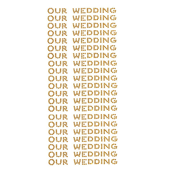 Our Wedding Rhinestone Stickers, 1/2-Inch, 140-Count, Gold