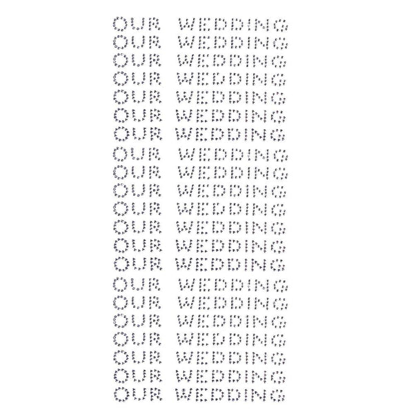Our Wedding Rhinestone Stickers, 1/2-Inch, 140-Count, Silver