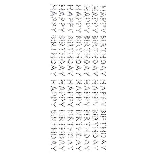 Happy Birthday Rhinestone Stickers, 1/2-Inch, 182-Count, Silver