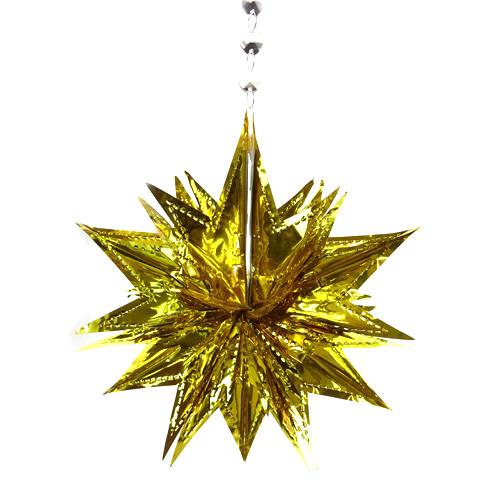 Moravian Star Metallic Foil Hanging Decor, 13-Inch, Gold