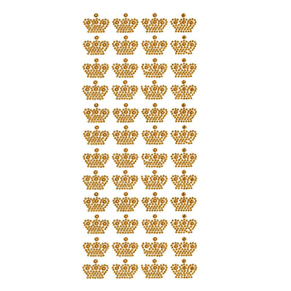 Royal Crown Rhinestone Stickers, 3/4-Inch, 48-Count, Gold