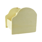 Wooden DIY Craft 2 Compartment Mini Desk Caddy, 4-Inch