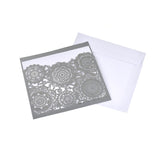 Blank Square Floral Mandala Lace Laser Cut Invitations, 6-1/4-Inch, 8-Piece