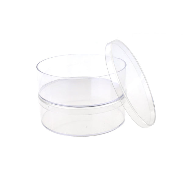 Plastic Round Container, Clear, 4-1/2-Inch, 12-Count