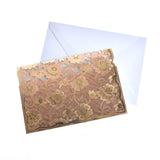 Rectangular Laser Cut Floral Imprint Blank Invitations, 7-1/4 Inch, 8-Piece, Rose Gold