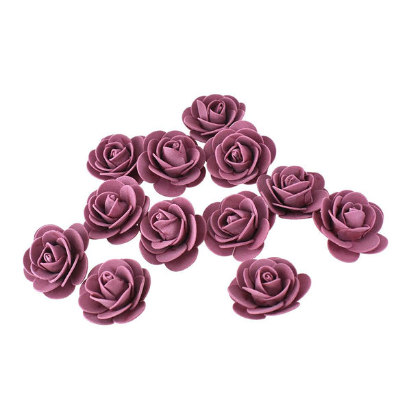 Craft Foam Roses, Mauve, 1-3/4-Inch, 12-Count