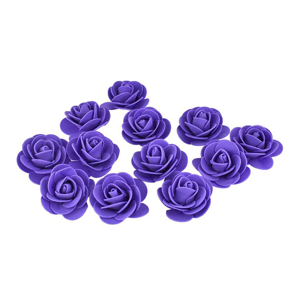 Craft Foam Roses, Purple, 1-3/4-Inch, 12-Count