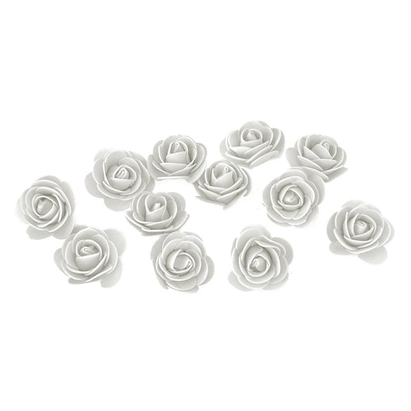 Craft Foam Roses, White, 1-3/4-Inch, 12-Count