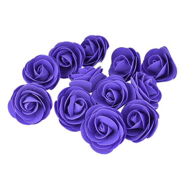 Craft Foam Roses, Purple, 3-Inch, 12-Count