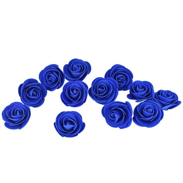 Craft Foam Roses, Royal Blue, 3-Inch, 12-Count