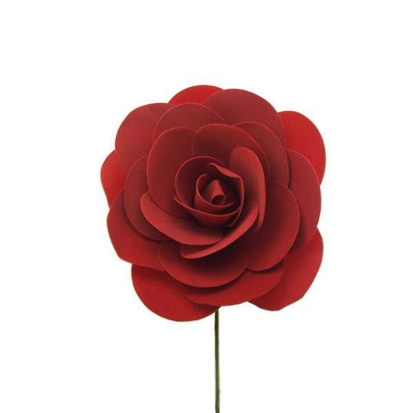 Rose Foam Flower With Stem, 12-Inch, Red