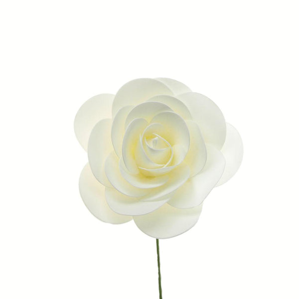Rose Foam Flower With Stem, 12-Inch, Ivory
