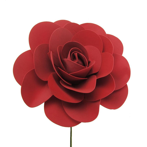 Rose Foam Flower With Stem, 16-Inch, Red