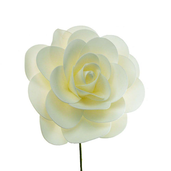 Rose Foam Flower With Stem, 16-Inch, Ivory