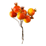 Artificial Glossy Foam Mini Pomegranate Picks, 1-Inch, 8-Count