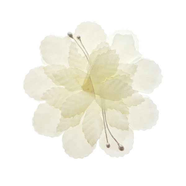 Artificial Silk Flat Carnations, 3-Inch, 12-Piece, Ivory