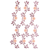 Floral Accented Rhinestone Swirl Stickers, 6-1/4-Inch, 3-Count