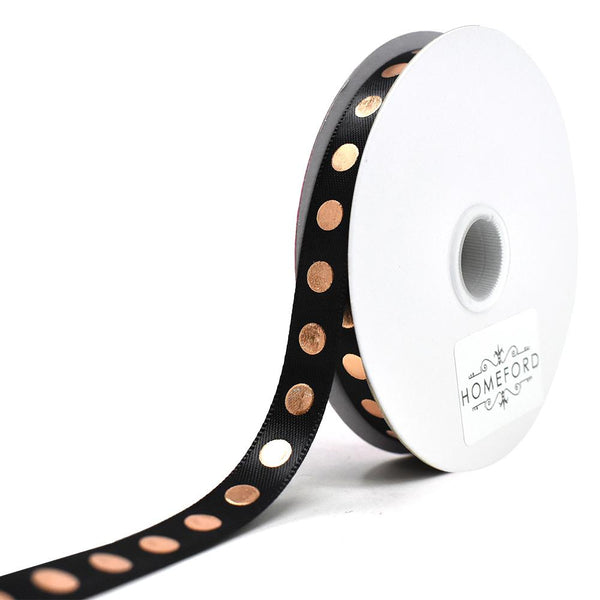 Metallic Pinpoint Accent Ribbon, Black, 3/8-Inch, 10-Yard