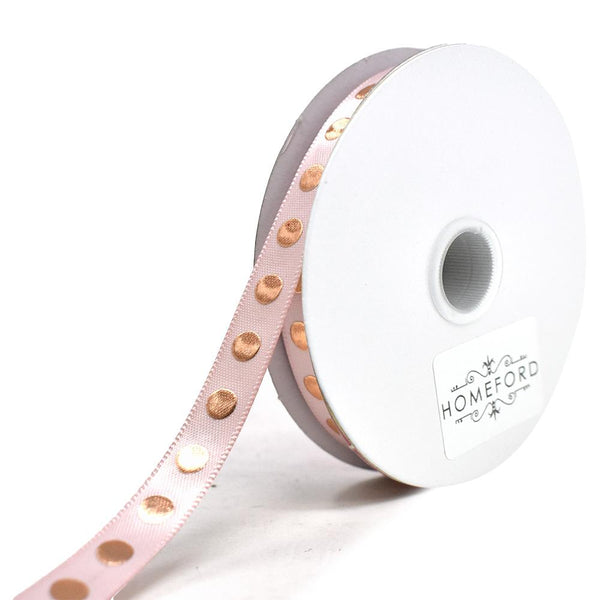 Metallic Pinpoint Accent Ribbon, Blush, 3/8-Inch, 10-Yard