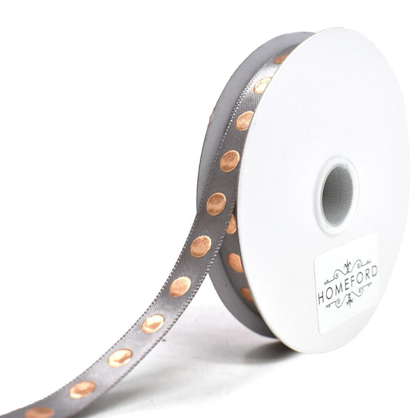 Metallic Pinpoint Accent Ribbon, Portobello, 3/8-Inch, 10-Yard