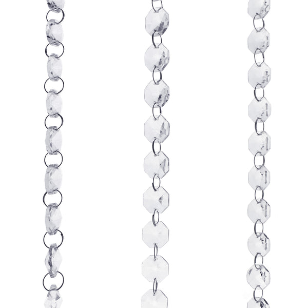 Octagon Crystal Strand Garland, 3/4-Inch, 15-Feet