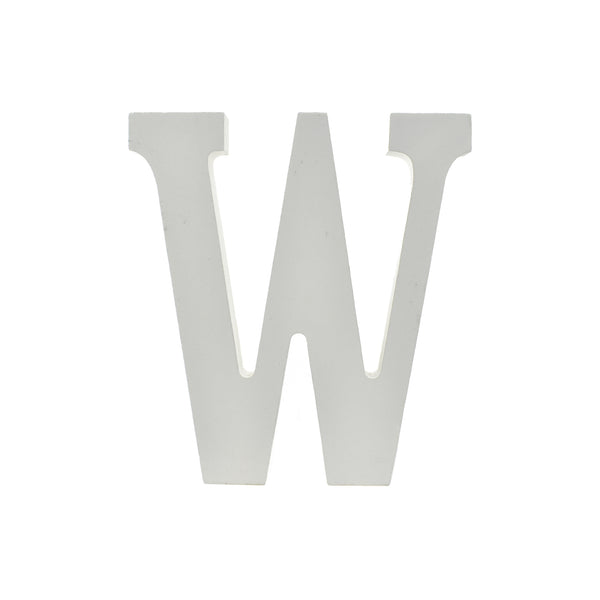 Wooden Standing Letter W, 4-3/4-Inch - White