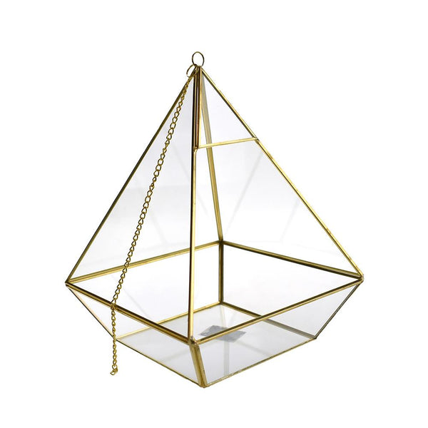 Pyramid Shaped Glass Terrarium, 12-Inch