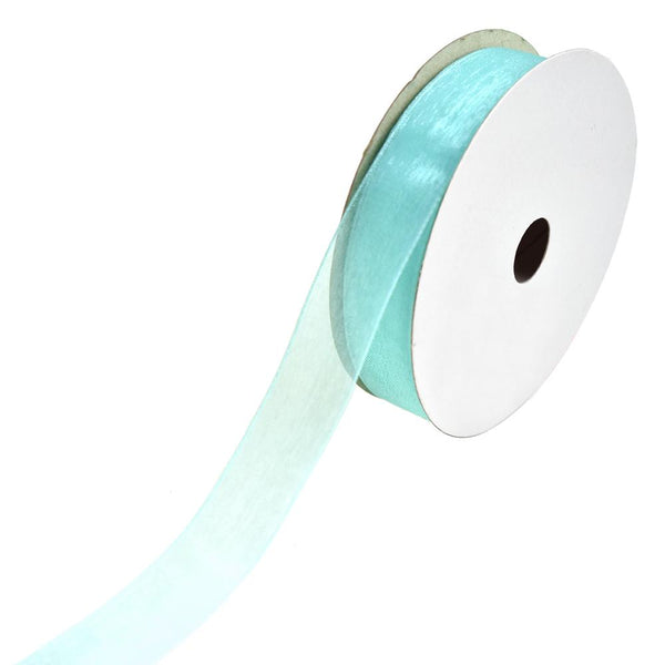 Sheer Nylon Organdy Ribbon, 5/8-Inch, 25-Yard, Aqua