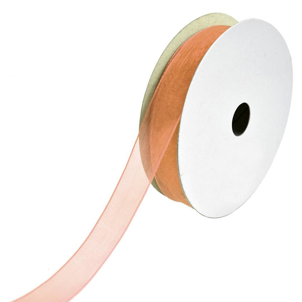 Sheer Nylon Organdy Ribbon, 5/8-Inch, 25-Yard, Toffee