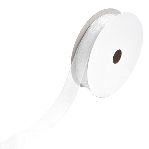Sheer Nylon Organdy Ribbon, 5/8-Inch, 25-Yard, White