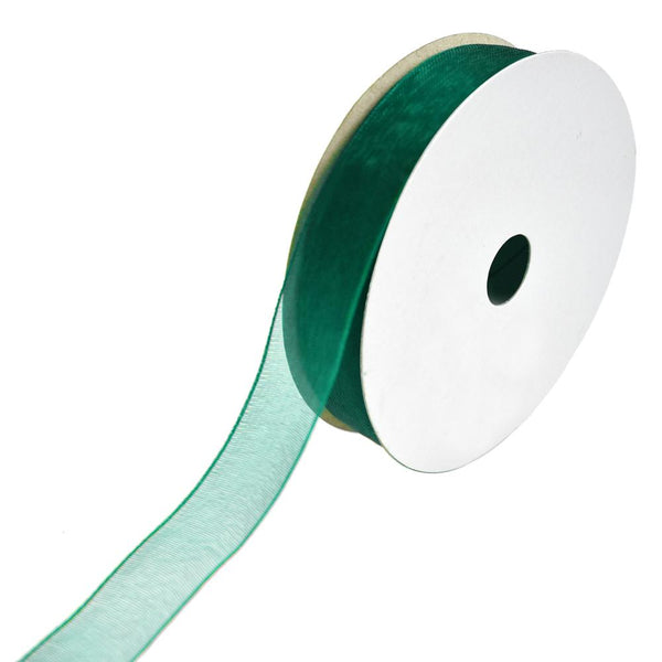 Sheer Nylon Organdy Ribbon, 5/8-Inch, 25-Yard, Teal