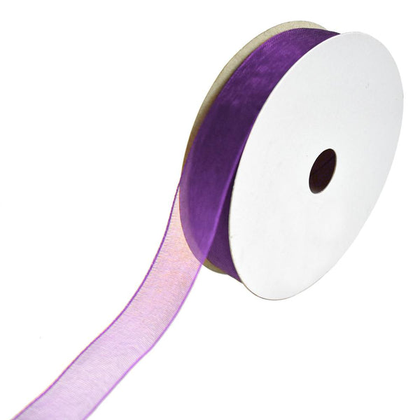 Sheer Nylon Organdy Ribbon, 5/8-Inch, 25-Yard, Regal Purple