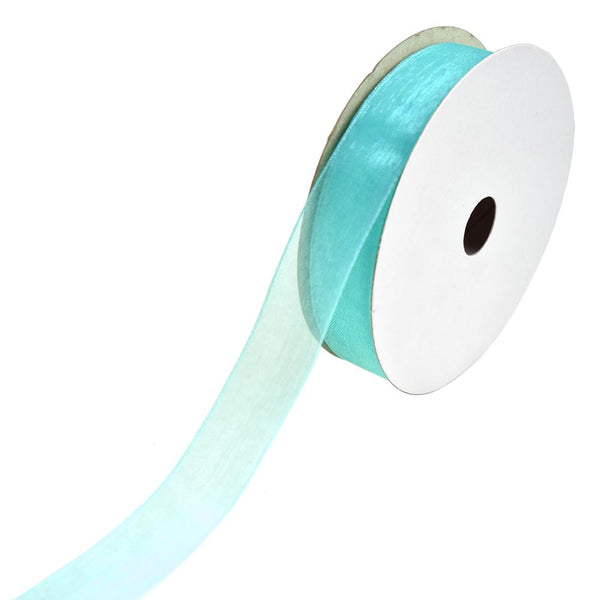 Sheer Nylon Organdy Ribbon, 5/8-Inch, 25-Yard, Turquoise