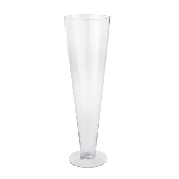 Clear Tall Pilsner Trumpet Clear Glass Vase, 16-Inch, 8-Count