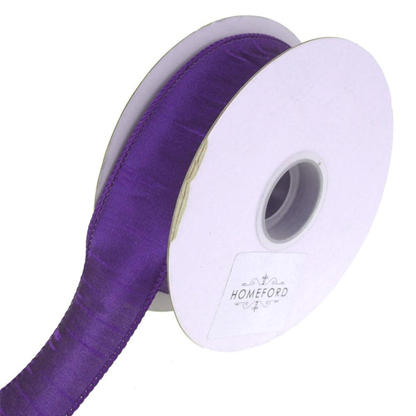 Dupioni Supreme Wired Edge Ribbon, Purple, 1-1/2-Inch, 20 Yards