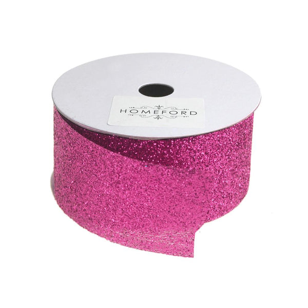 Princess Glitter Metallic Christmas Ribbon, 1-1/2-Inch, 4 Yards, Hot Pink
