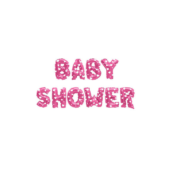 Aluminum Foil "Baby Shower" Balloon Set, 16-Inch, 10-Piece, Pink