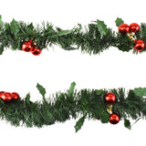 Tinsel Holly Leaves Christmas Garland, 6-1/2-Feet