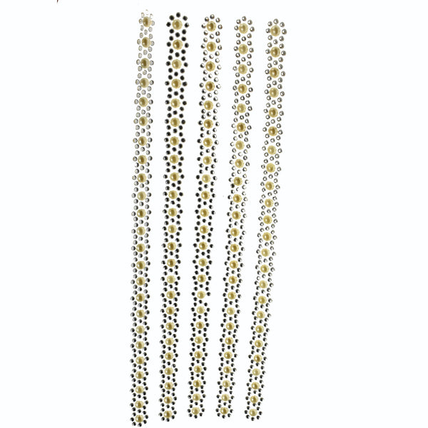 Pearl & Stone Sticker Strip, 10-Inch, 5-Count