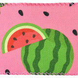 Watermelon and Seeds Faux Linen Wired Ribbon, 2-1/2-Inch, 10-Yard