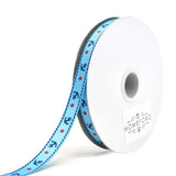 Nautical Anchor and Star Grosgrain Ribbon, 3/8-Inch, 25-Yard