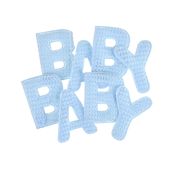 Baby Puffy Crochet Knitted Letters, 8-Piece, Blue