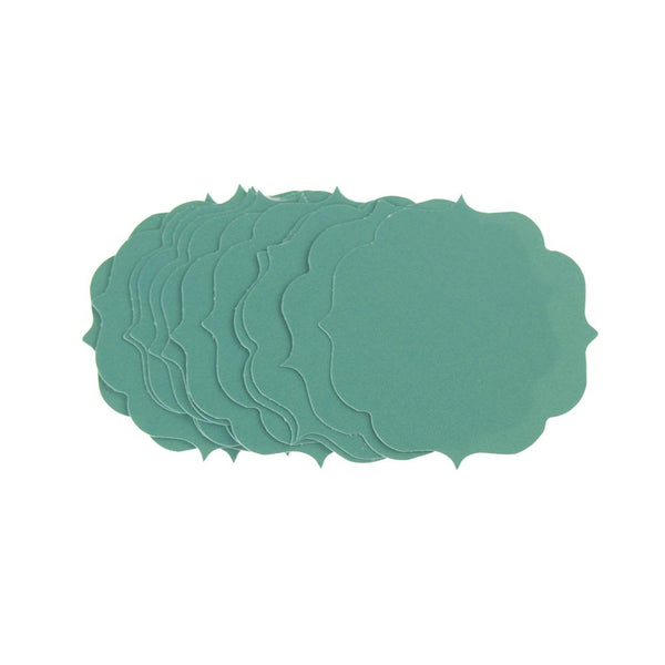 Quatrefoil Favor Label Tags, 1-3/4-Inch, 12-Count, Aqua