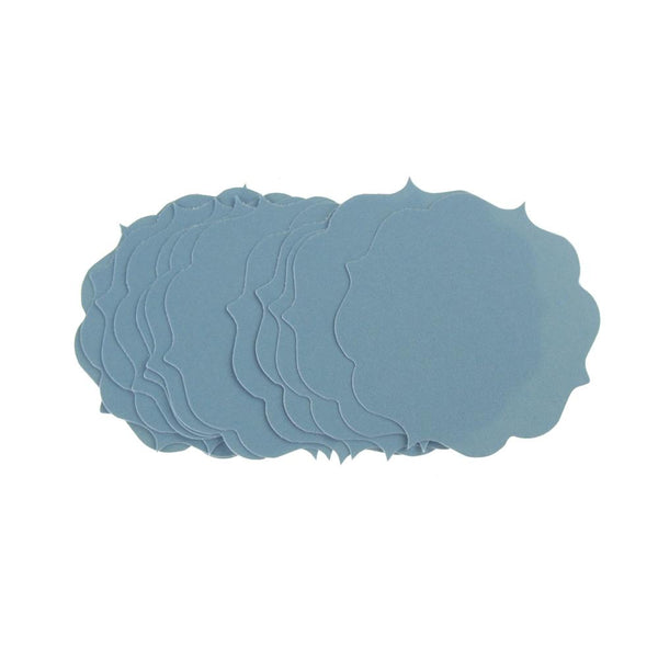 Quatrefoil Favor Label Tags, 1-3/4-Inch, 12-Count, Blue