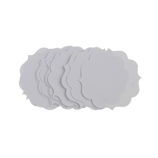 Quatrefoil Favor Label Tags, 1-3/4-Inch, 12-Count, White