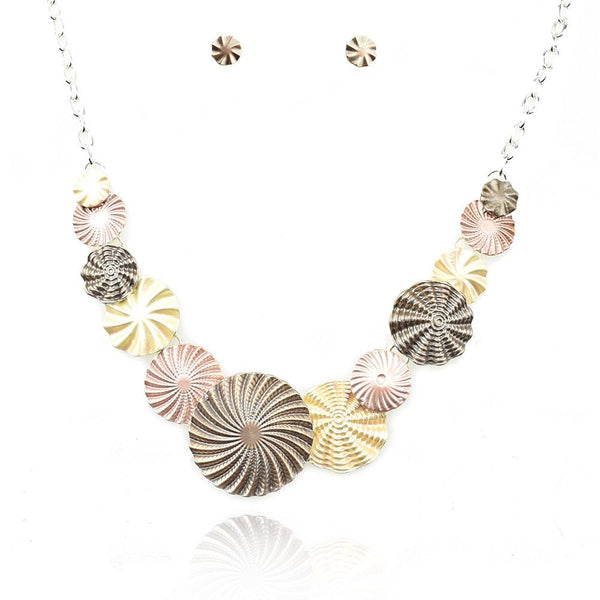 Epoxy Circle Swirls Necklace Set